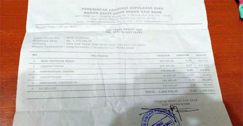 Keluarga Pasien Pertanyakan Kwitansi Pembayaran Di Rsud Tanjunguban